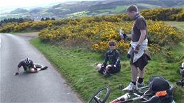 A short rest at the top of North Hill, Minehead